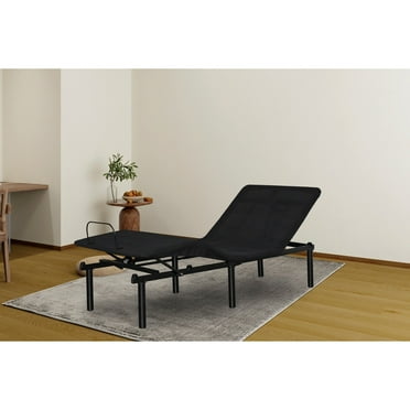 Adjustable Bed Base Twin XL - Motorized Head/Foot Incline 0-60° & 40°, Foldable Steel Frame, No-Tools Assembly, Antique Black