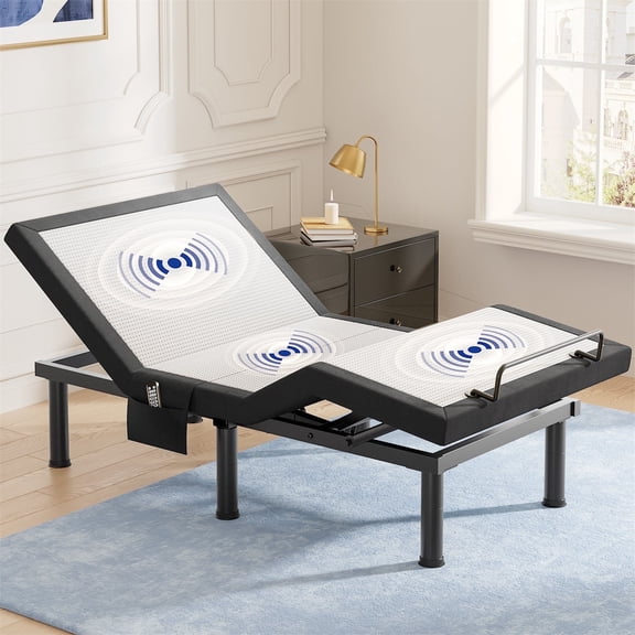 Adjustable Bed Frame Base Twin XL Size with Massage, Ergonomic Head&Foot Incline - Zero Gravity Electric Bed with 4 USB Ports, Nightlight, Wireless Remote, 3 Min Fast Assembly, 3 Height Options