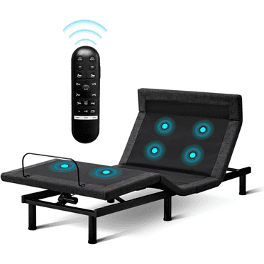 Adjustable Bed Frame , Head and Foot Lift, Head-Pillow-Tilt, Adjustable Beds with Smart APP Control, Massage, Zero Gravity, Anti-Snore, Wireless Remote,USB Ports