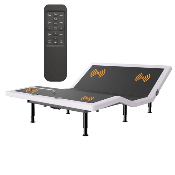 Adjustable Bed Frame Queen with Massage, Wireless Remote, Head Foot Incline, USB, Underbed Light Easy Assembly, Zero Gravity, Bed Frame Basic with Quiet Motor