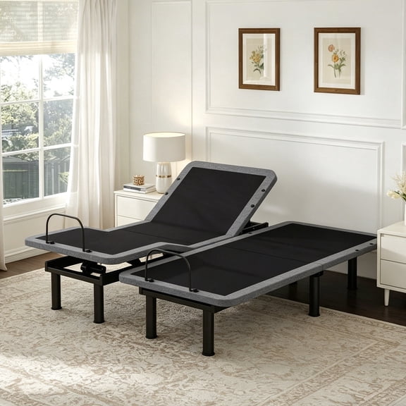 Adjustable Bed Frame Split King with Massage, Wireless Remote Control, Electric Head and Foot Incline, Zero Gravity, Anti-Snore, USB Ports, Under-Bed Nightlight, Memory Presets