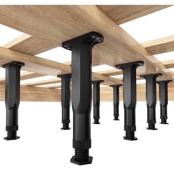 Adjustable Bed Frame Support (5.1-8.3") Heavy Duty Slat & Replacement For King/queen Size Slats Hardware Included Black 8