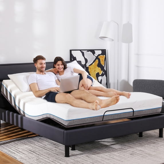 Adjustable Bed Frame, Twin XL Size Electric Adjustable Bed Base with Wireless Remote, Head and Foot Incline, Easy Assembly
