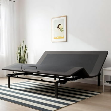 Adjustable Bed Frame with Wireless Remote, Separate Head/Foot Lift, Easy Assembly Electric Smart Bed Frame, 2 Height Options/Sturdy Metal