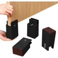 thumbnail image 1 of Adjustable Bed and Furniture Risers with Screw Clamp, 4 Inch Heavy Duty Sofa Tables Chair Risers, fit Square/Round Chair Leg Diameter from 0''–1.5'', Supports 20,000 lbs (Black, 4 Pack), 1 of 5