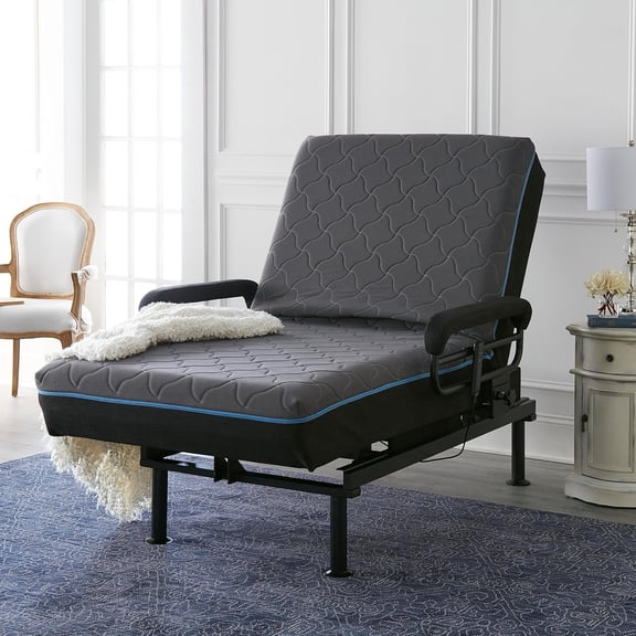 Montary Adjustable Bed Frame with Electric Sit to Stand Lift Assist for Seniors/Elderly, Wireless Remote, Twin Size