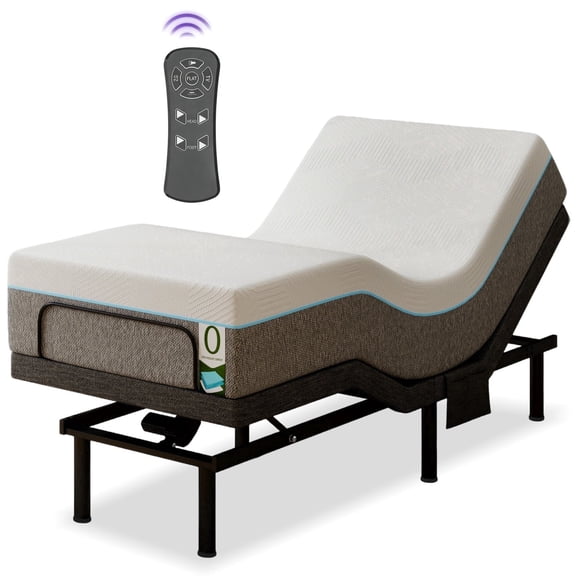 Adjustable Bed with Mattress Twin XL Electric Bed Base with Head & Foot Incline, Under Bed Light, Adjustable Legs, Zero Gravity, 4 USB Ports , Wireless Remote, Easy Assembly
