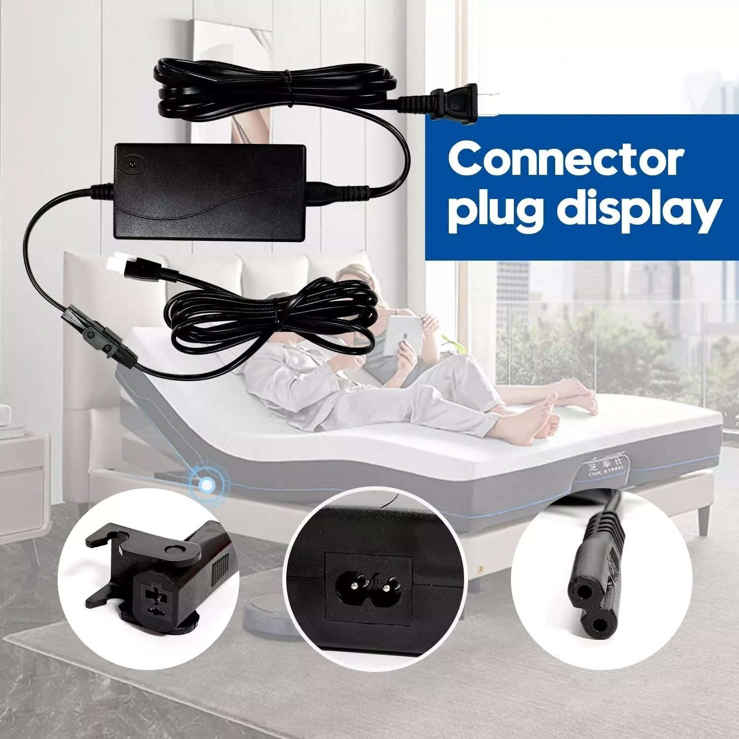 Adjustable Bed Power Adapter 3 Piece Kit for Tempur-Pedic Ashely Ergo ...