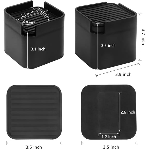 Adjustable Bed Risers 8 Pack Heavy Duty Furniture Elevators for Couch Sofa Table Dorm Up to 4 Inch with Wheels and Rubber Pads
