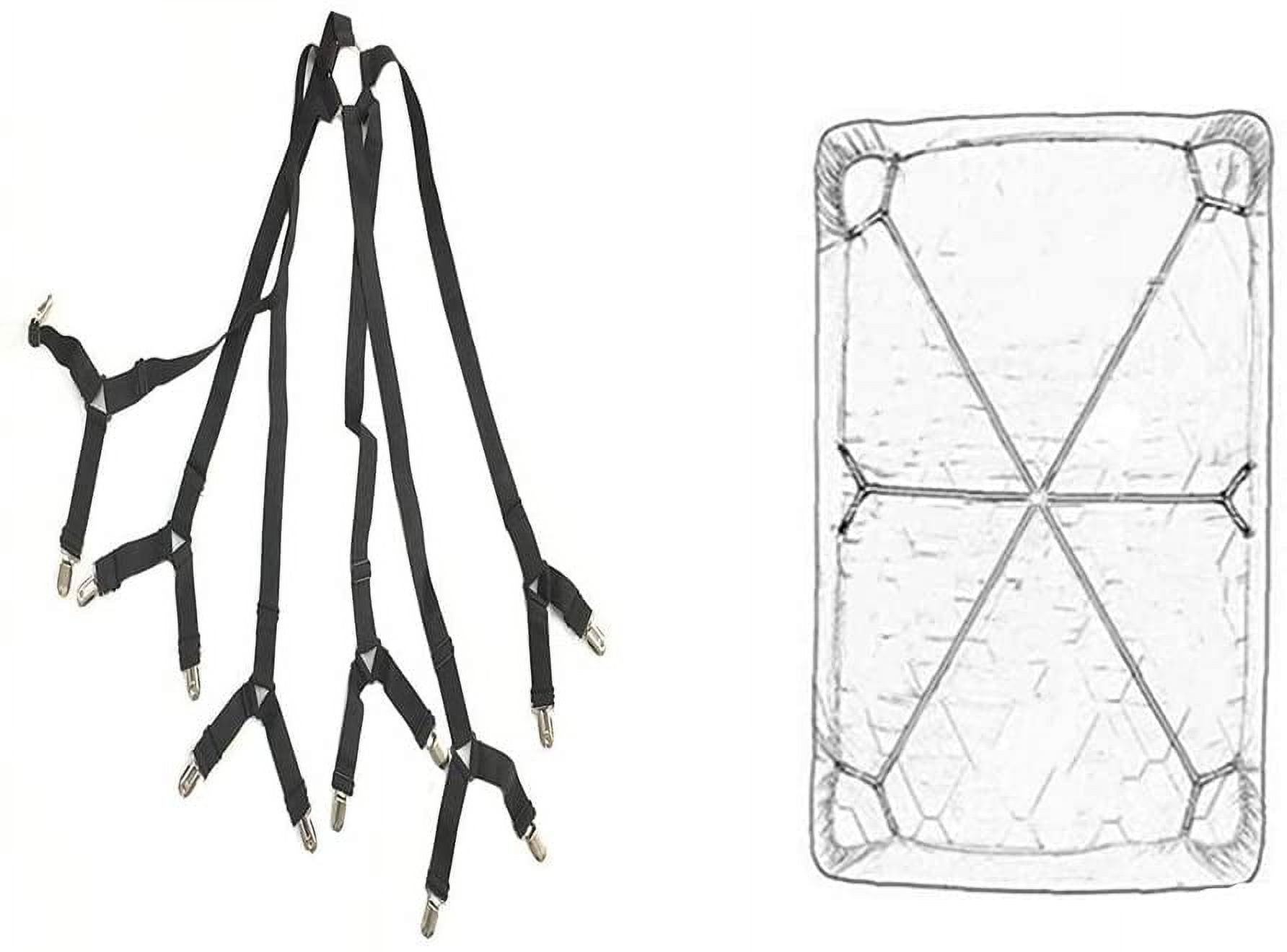 Adjustable Bed Sheet Fasteners Suspenders,Long Adjustable Crisscross