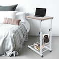 thumbnail image 1 of Adjustable Bed Side Table Hospital Overbed Tray Sofa Bedside Rolling Work Desk w/ Wheels, 1 of 17