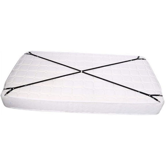 Adjustable Bed Straps, Nylon Triangle Straps with Grippers Fasteners, Bed Mattress Pad for Bedding Mattress(Black)