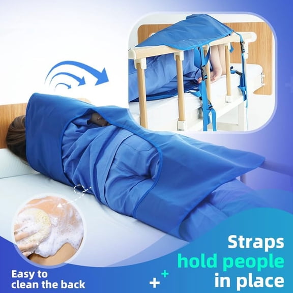 Adjustable Bed Transfer Sling for Bathing and Grooming - Support Aid for Elderly or Limited Mobility - Repositioning and Lifting Helper with Straps