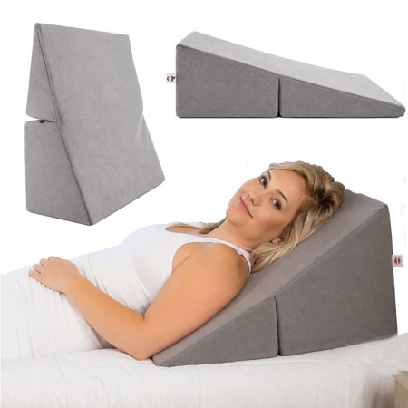 Adjustable Bed Wedge Foam Incline Cushion for Acid Reflux, Gray - 12"