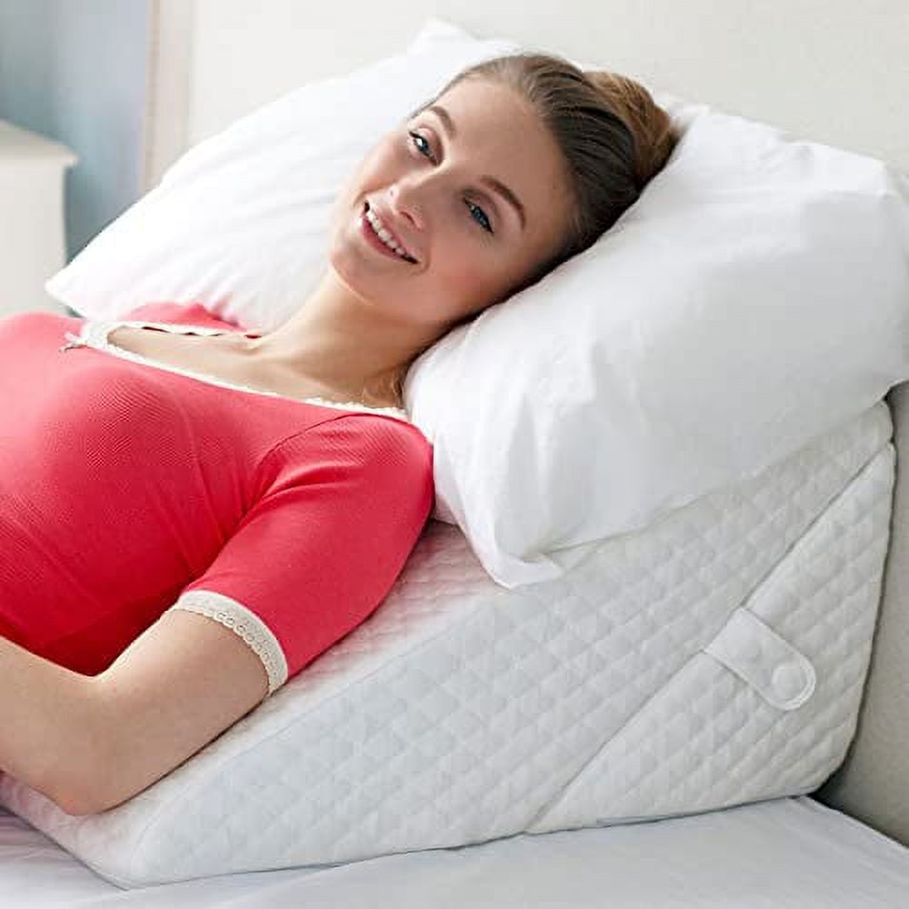 10 Bed Wedge Pillow with 24 Wide Incline Support Cushion for Lower B