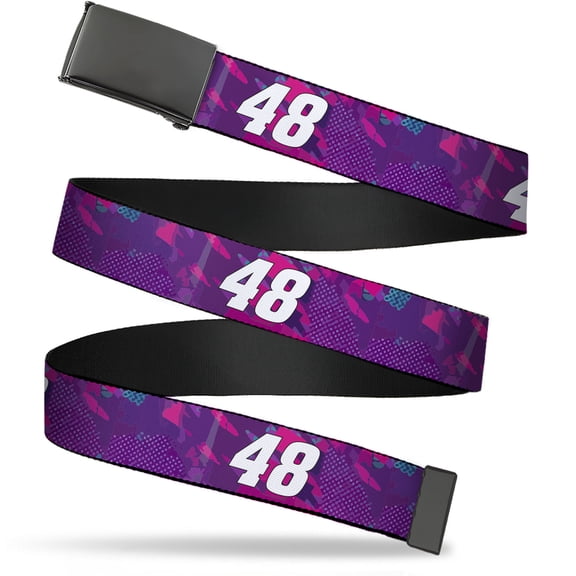 Adjustable Belt, Clamp Buckle, Cut-to-Fit, Alex Bowman #48 Car Scheme Purples Pinks White