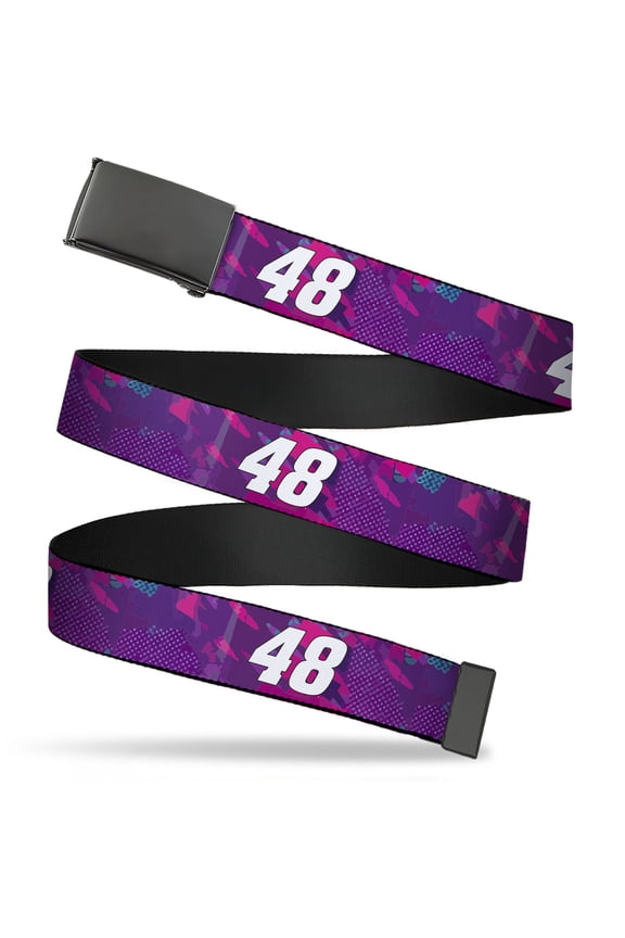 Adjustable Belt, Clamp Buckle, Cut-to-Fit, Alex Bowman #48 Car Scheme Purples Pinks White