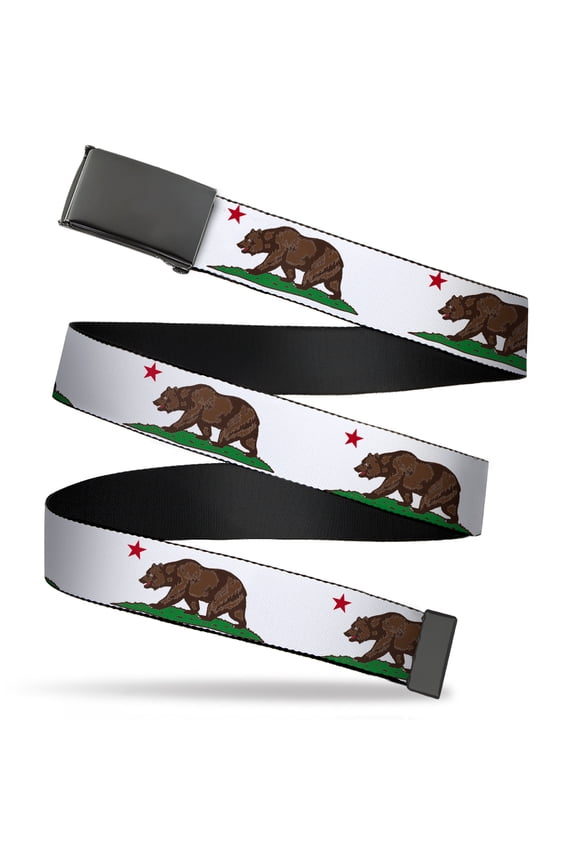 Adjustable Belt, Clamp Buckle, Cut-to-Fit, Cali Bear White