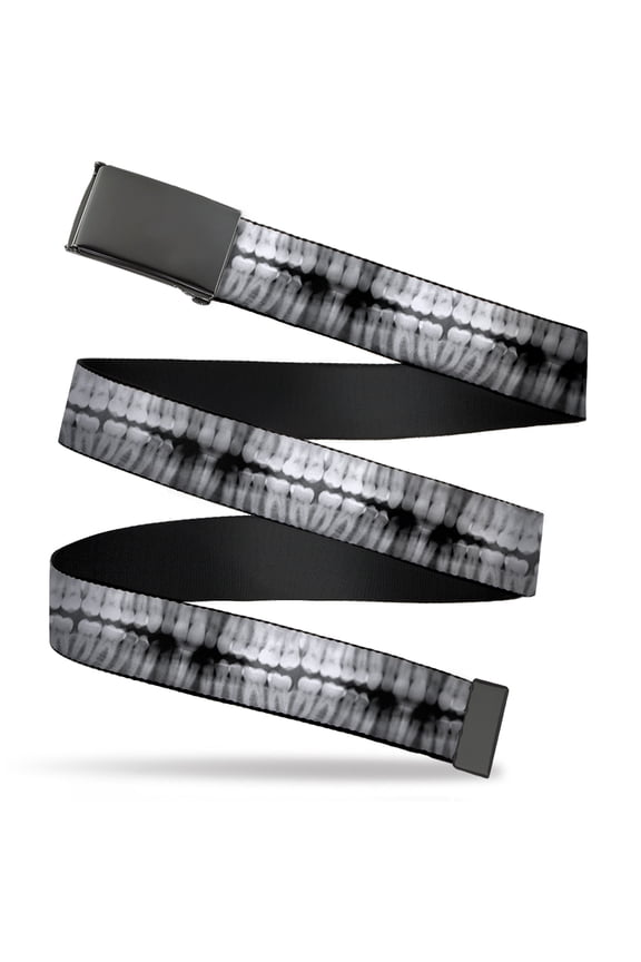 Adjustable Belt, Clamp Buckle, Cut-to-Fit, Dental X Rays Black White
