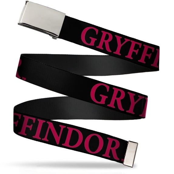 Adjustable Belt, Clamp Buckle, Cut-to-Fit, Harry Potter Gryffindor Black Red