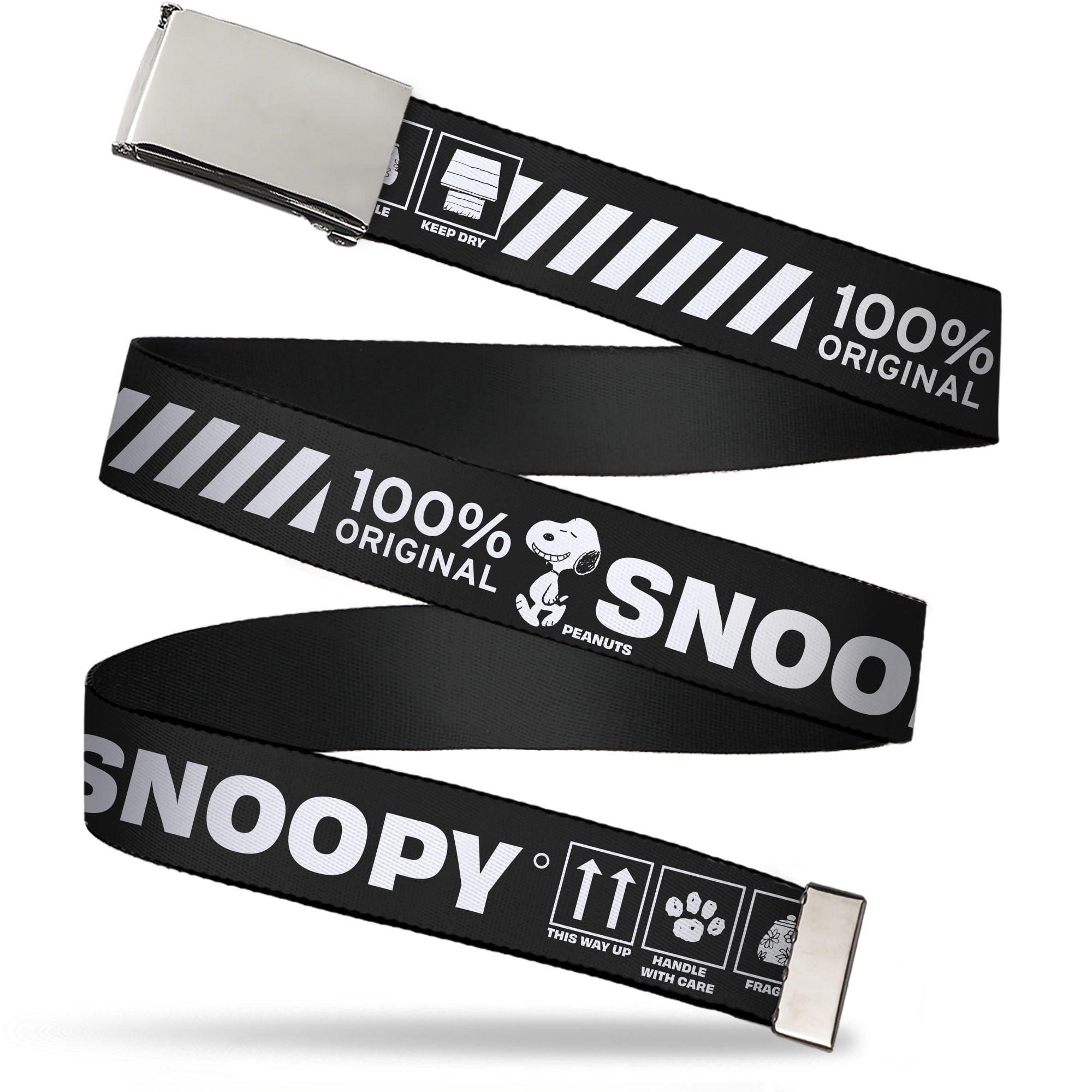 Adjustable Belt, Clamp Buckle, Cut-to-Fit, Peanuts Snoopy Care Symbols ...