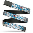 thumbnail image 1 of Adjustable Belt, Clamp Buckle, Cut-to-Fit, Ren and Stimpy Pose and Quote Bubbles Stacked Blue, 1 of 3