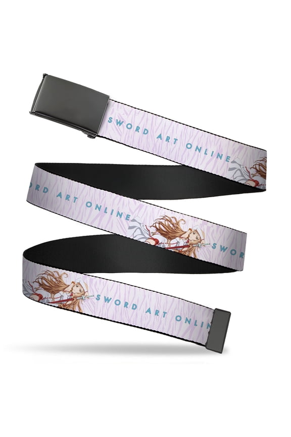 Adjustable Belt, Clamp Buckle, Cut-to-Fit, Sword Art Online Asuna Lambent Light Pose and Logo Pink