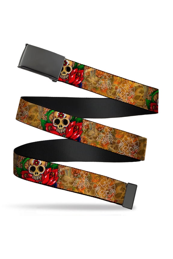 Adjustable Belt, Clamp Buckle, Cut-to-Fit, Tattoo Johnny Dagger