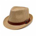 thumbnail image 1 of Adjustable Belt Straw Short Brim Sun Hat, Unisex Lightweight Outdoor Beach Hat, Vintage Style Sun Protection Cap, Fashion Headwear for Summer Travel, Holiday and Outdoor Activities, 1 of 2