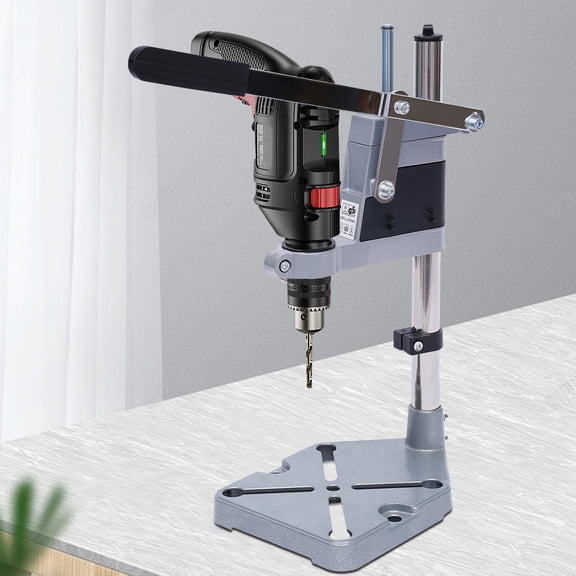Adjustable Drill Press Stand, Dual Hole Power Drill Support Holder, Universal Drill Bracket Workbench for 38-43mm Electric Drills
