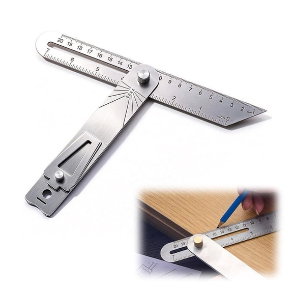 Adjustable Bevel Gauge T-Shaped Stainless Steel - Angle Finder Sliding Gauge - Adjustable Ruler Protractor Precision Angle Measuring Tool Hardware Drawing Aid For Furniture Building - Type B