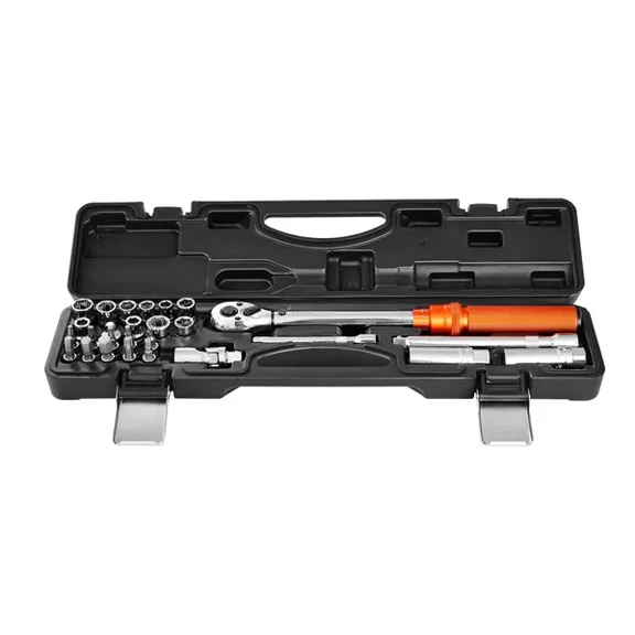 Adjustable Bi-Directional Ratchet Torque Wrench Set-3/8 Drive,5-60 Nm(3.7-44.3 ft-lbs) for Precise Torque Measurement and Adjustment.