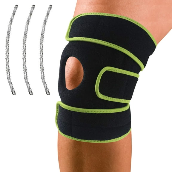 Adjustable Bi-Directional Straps Knee Support for Men and Women, Arthritis Pain, Injury Recovery, Running, Workout (Green)