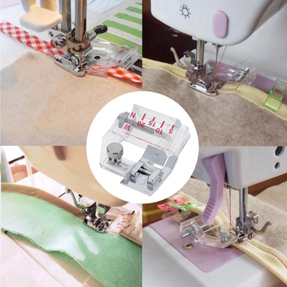 Adjustable Bias Tape Binding Foot Sewing Machine Presser Foot For Low Shank Industrial Household Use Range From 02 To 08 Inch