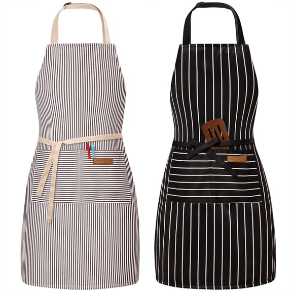 Adjustable Bib Apron with 2 Pockets for Cooking and Restaurant Use