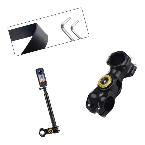 Adjustable Bike Handlebar Camera Mount with Extendable Poles Up to 120cm