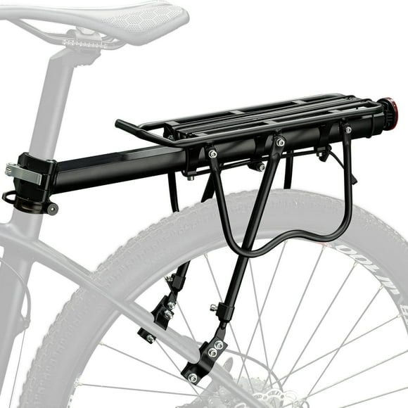 Adjustable Bike Rear Rack - 110lbs Heavy Duty Cargo Carrier, Universal Mountain/Road Bicycle Rack with Quick Release, W-Shaped Bars for Panniers & Bags