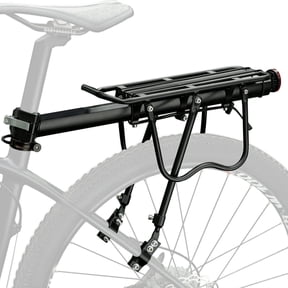 Adjustable Bike Rear Rack - 110lbs Heavy Duty Cargo Carrier, Universal Mountain/Road Bicycle Rack with Quick Release, W-Shaped Bars for Panniers & Bags