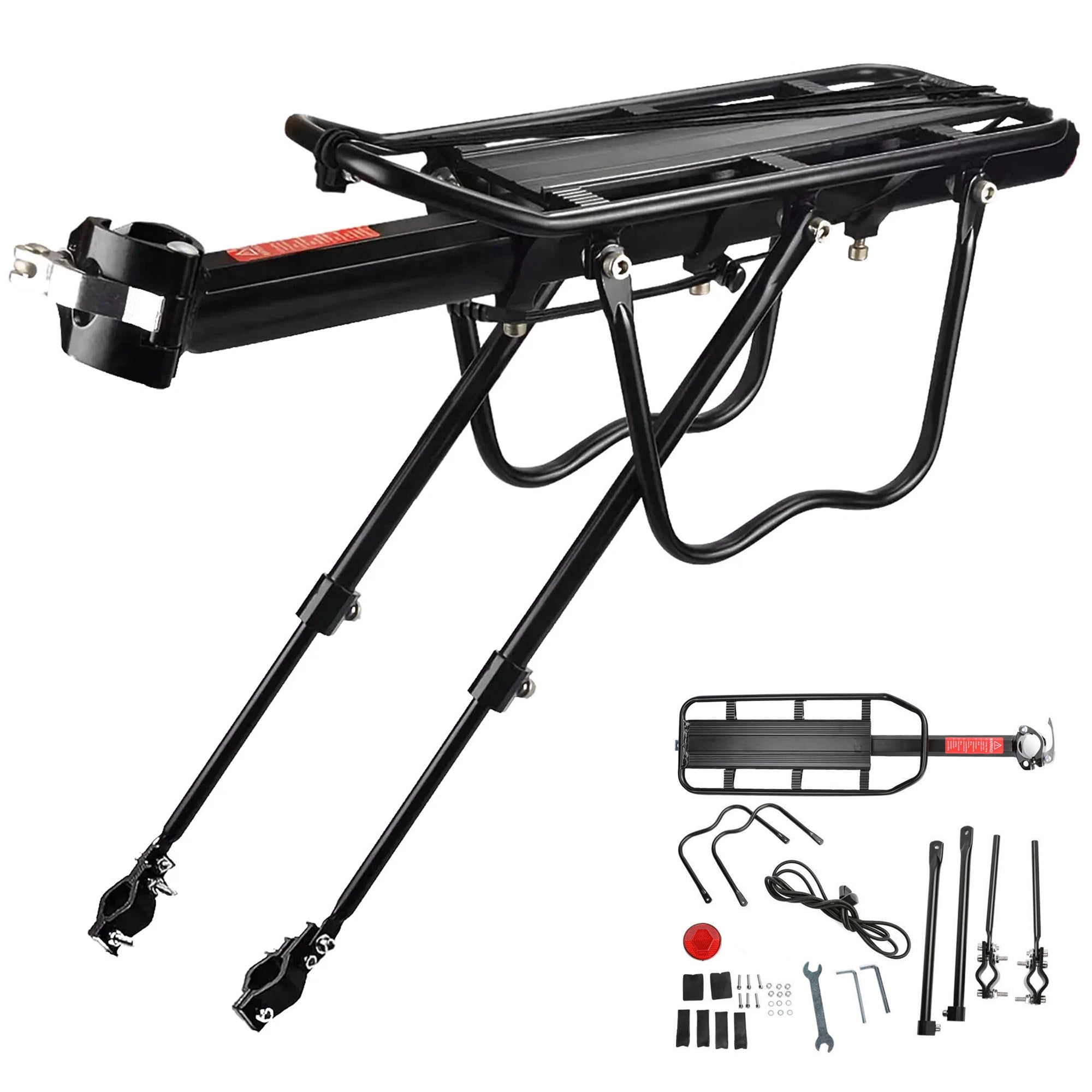 Bicycle With Rear Rack Adjustable Bike Rear Rack with 110lb Capacity –Rear Cargo Rack Quick ...
