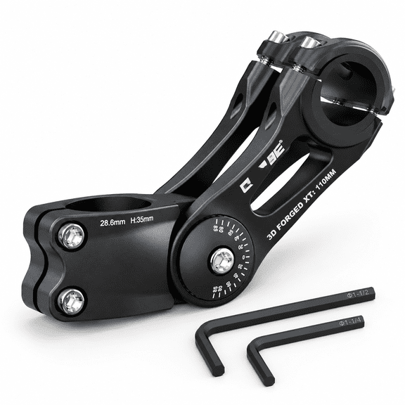Adjustable Bike Stem 31.8mm - 120 Angle Mtb For Enhanced Control | 6061 T6 Aluminum 4 Sizes (90/110/130/145mm) Handlebar Riser &