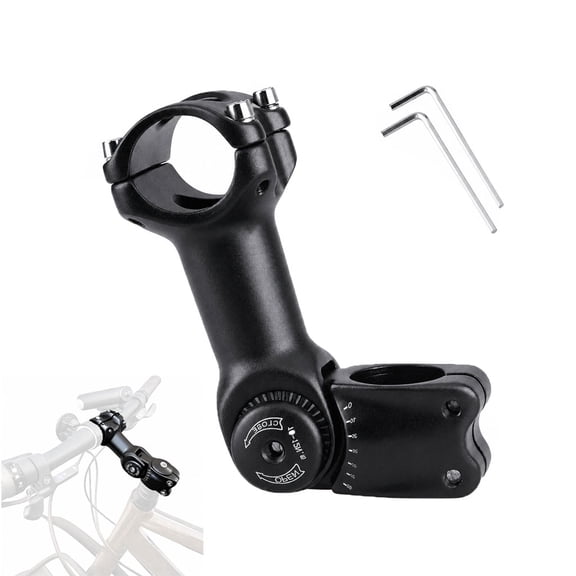 Adjustable Bike Stem Riser 31.8/25.4mm, 60° Handlebar Extender 100-120mm for MTB, Road, Ebike & BMX