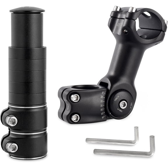 Adjustable Bike Stem Riser, Bike Handlebar Extender Set 31.8mm 60 for Mountain Road Bike Stem Cycling Comfortable