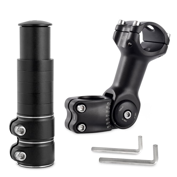 Adjustable Bike Stem Riser Handlebar Extender, Black, 31.8mm 60 For Mountain Road Cycling