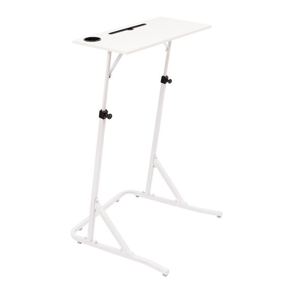 Adjustable Bike Trainer Desk, Workstation Standing Desk for Work, Bike Trainer Stand Table (White)
