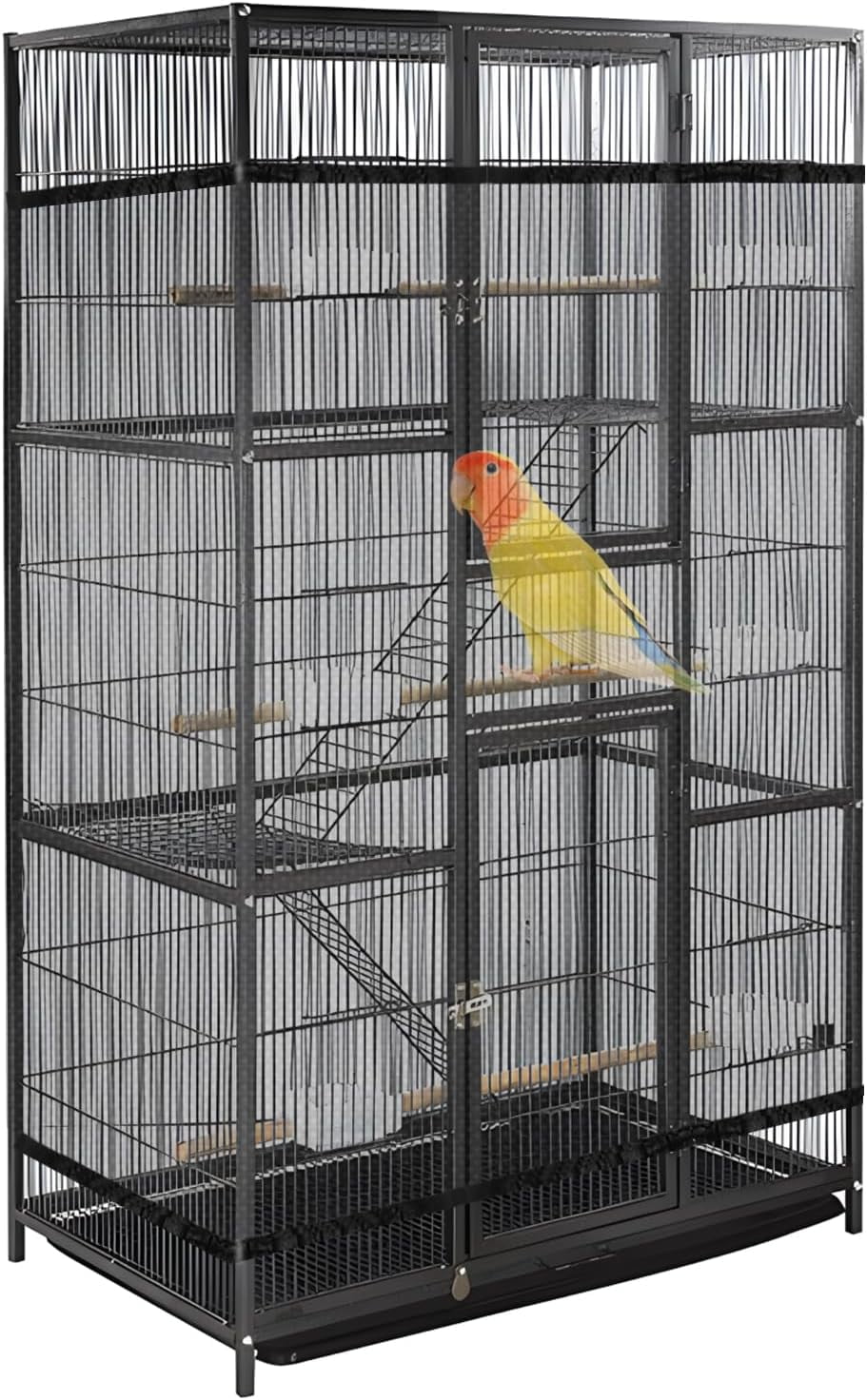 Adjustable Bird Cage Netting Seed Catcher, Large Airy Soft Birdcage ... - Macaw Cage Liners For A Soft Bottom