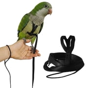 Adjustable Bird Harness and Leash for Parrots Outdoor Flight Training Anti-Bite Light Weight Easy-to-Wear Bird Vest with 59 Inch Elastic Leash for Quaker Conure African Grey Macaw Cockatoo