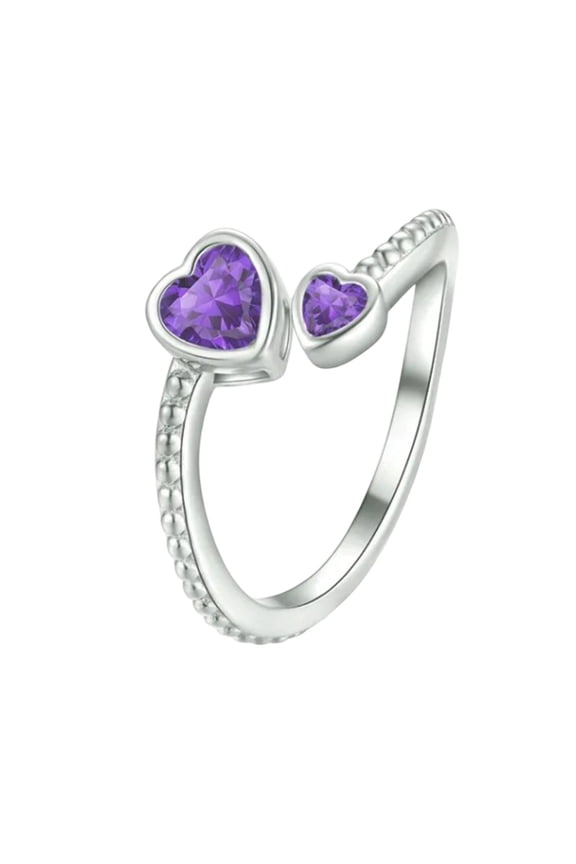 Adjustable Birthstone Couple'S Ring with Heart Constellations, Zodiac Jewelry for Birthday Gifts, Personalized Anniversary Band for Her Or Him, Celestial Promise Ring for Christmas and Akmoler