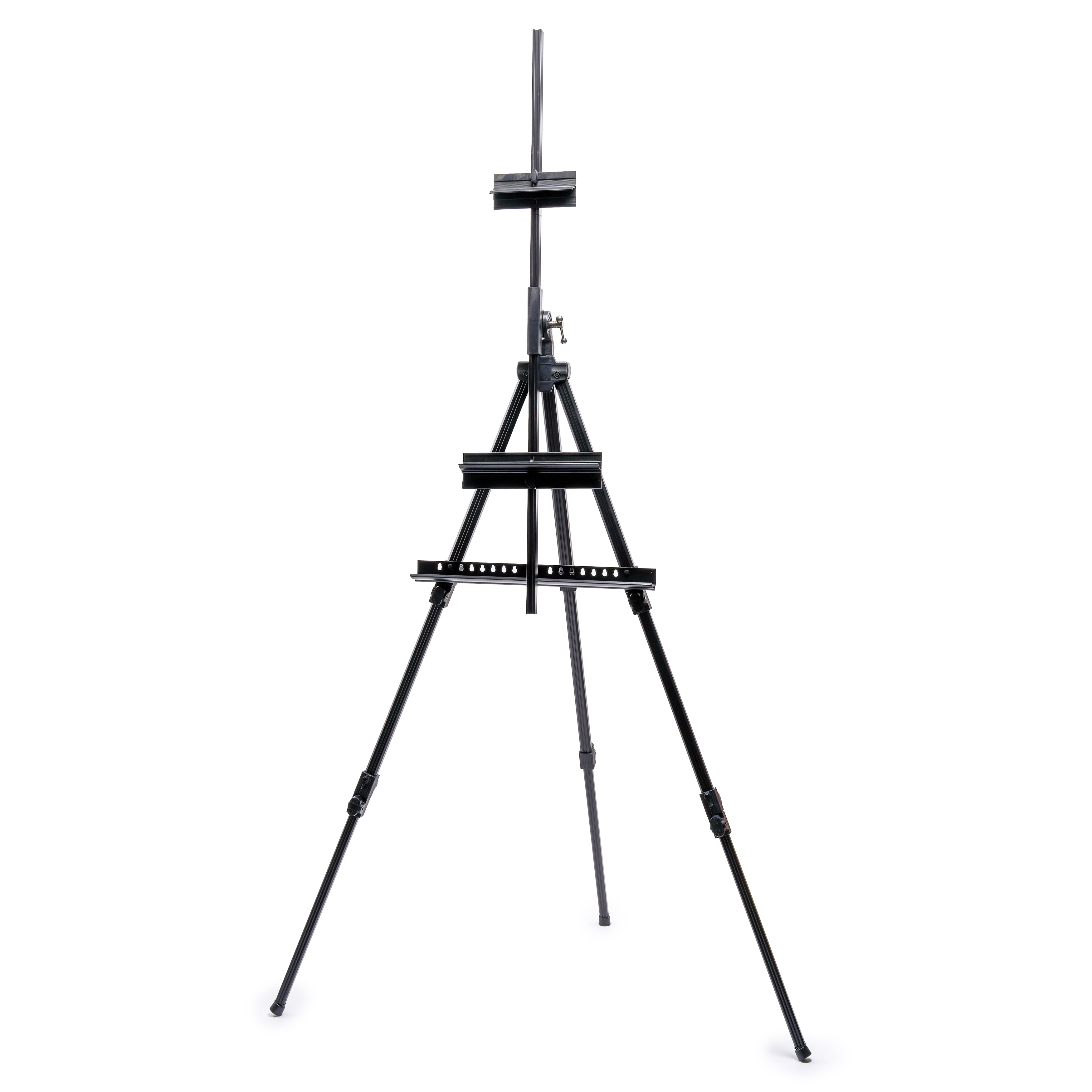 Adjustable Black Aluminum Floor Easel by Artist's Loft