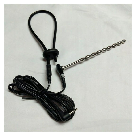 Adjustable Black Conductive Loops Ring Massager DIY Units with Wires Cable