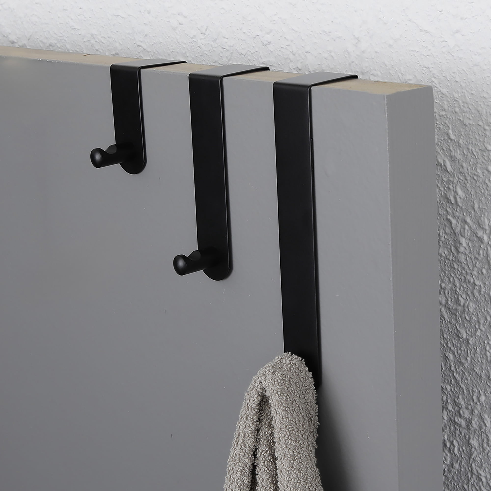 Adjustable Black Over The Door Hooks - 3-Piece Door Hanger Set for ...